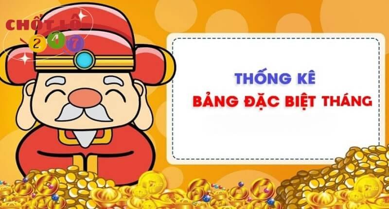 Bảng đặc biệt tháng - Thống kê giải đặc biệt XSMB theo tháng